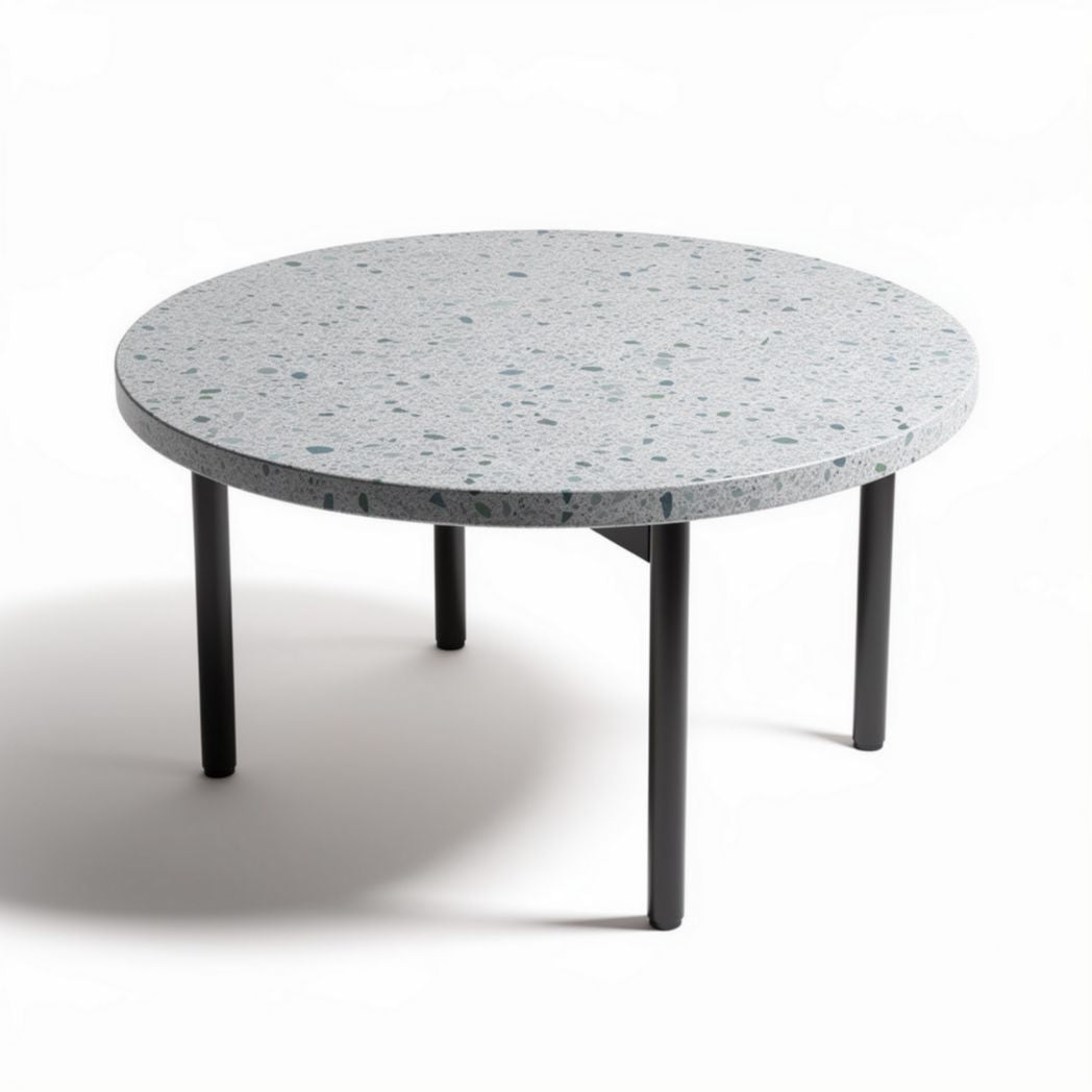Terrazzo round coffee table with gold legs 80 x 80 x 40cm