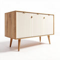 Wooden sideboard with three doors and tapered legs 90 x 40 x 75cm