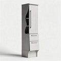 White tall cabinet with shelves and drawers for storage 50 x 30 x 180cm