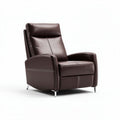Brown leather reclining chair with metal legs for living room use