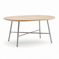 Oval wooden coffee table with metal legs 120 x 80 x 75cm for living room